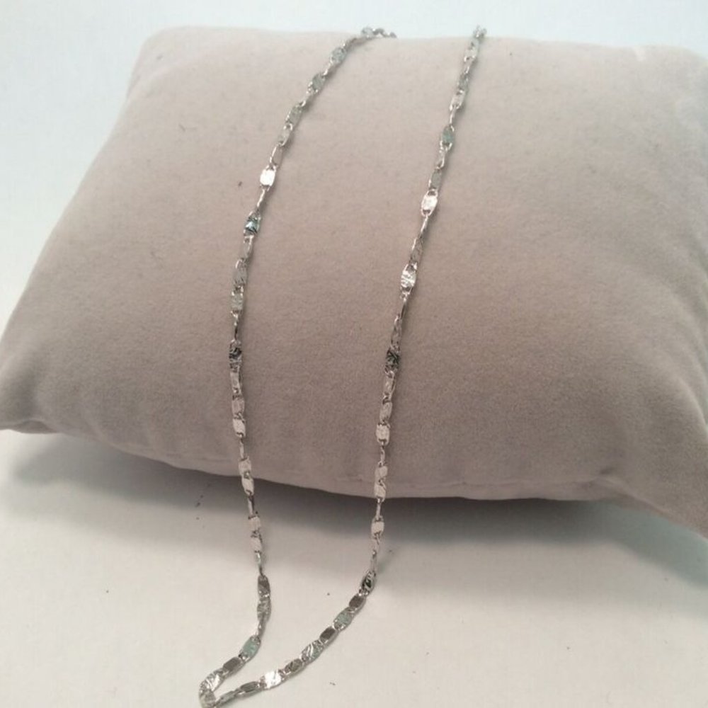 18''   1.8MM 10K WHITE REAL SOLID GOLD TWISTED VALENTINO DIAMOMD CUT Necklace 4g